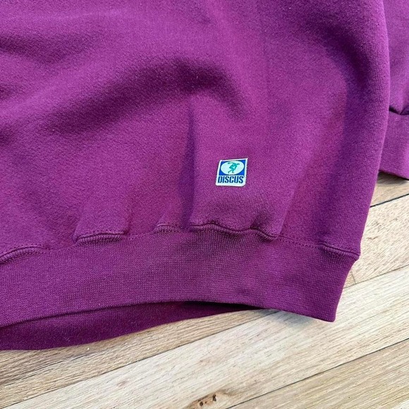 Vintage 90s Burgondy Blank Sweatshirt - Picture 2 of 4